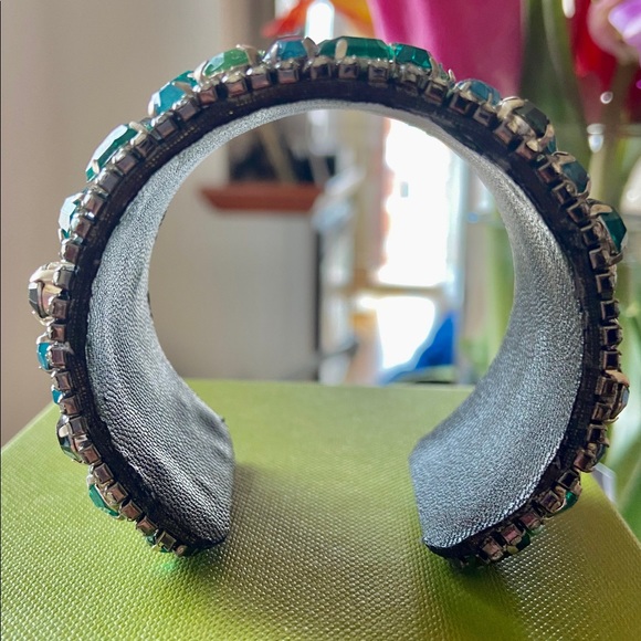 Emerald with turquoise cuff bracelet - Picture 6 of 8